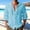 Sky Blue, variant on Cotton Linen Hooded Shirts for Men Long Sleeve Lightweight Breathable Button Down Cardigan Shirts Jacket