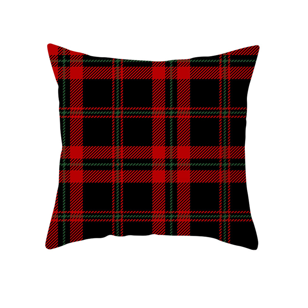 Christmas Series Plaid Pattern Throw Pillow Cover Home Decoration for