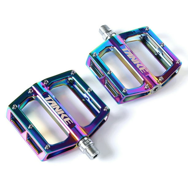 Pédales De Vélo Aluminium CNC 9/16 - Larges 105x100 Mm, Roulements Étanches, 10 Picots Antidérapants - VTT, Route, Gravel
