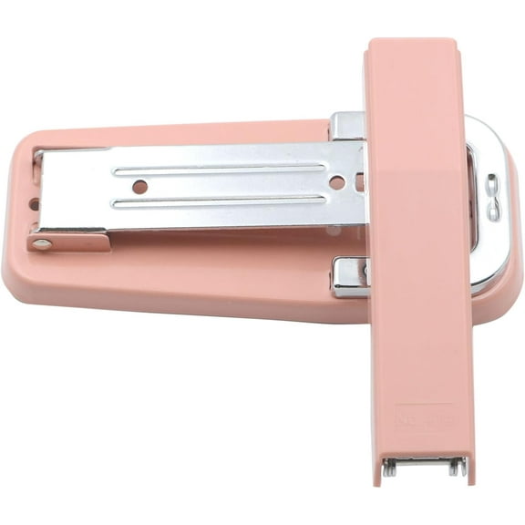 Rotatable Desktop Staples, 5.2 Inch Labor Saving Pink Stapler for About 30 Sheets Capacity with 400 Pcs No.12 Staples (Pink)