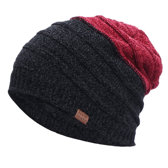 Skpblutn Sun Hat Knit Beanie Warm Thick Linedmens Winter Skull Unisex Beanie Caps Red