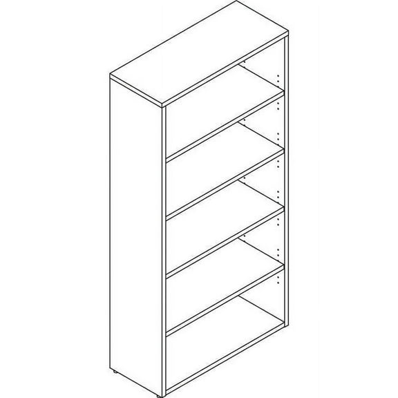 Lorell 34 x 69 x 12 in. Prominence 2.0 Laminate Bookcase, Gray Elm