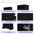 thumbnail image 6 of Tall Storage Cabinet with 3 Drawers and Adjustable Shelves, Freestanding Bathroom Organizer, MDF Board in Black, 6 of 9