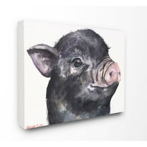 Stupell Industries Cute Pig Baby Animal Watercolor Painting Canvas Wall Art by George Dyachenko