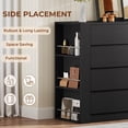 thumbnail image 6 of Afuhokles 8 Drawers Dresser with Side Storage Shelves for Bedroom, Modern 55.1" Large Wood Chest of Drawers Handle Free, Black, 6 of 8