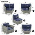 thumbnail image 5 of 9 Pieces Outdoor Patio Sectional Sofa Set, All Weather Furniture Sets Half-Moon Sofa Set with Pillows, Wicker Sofa Set for Backyard Patio Garden, Blue+Grey, 5 of 9