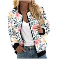 thumbnail image 2 of Jackets for Women Fashion Dressy,Women's Bomber Jacket 2023 Trendy Casual Coat Fall Lightweight Zip Up Outerwear Windbreaker with Pockets, 2 of 4