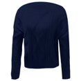 thumbnail image 4 of MIASHUI Chandail-Over Décontracté Ample Couleur Unie Automne Hiver Col Rond, Fil Épais pour Femmes Marine, TTG, 4 of 5