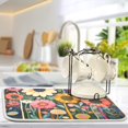 thumbnail image 2 of Yayeee Dish Drying Mat for Kitchen Counter Ultra Absorbent Easy Clean Pad 18x16", Large Colorful Flowers, 2 of 7