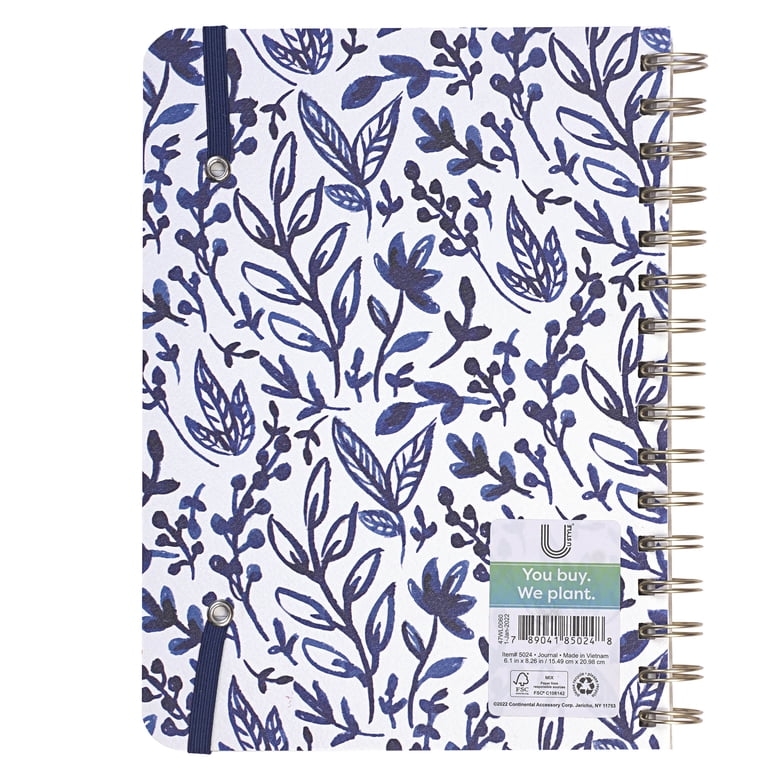 Women's Floral Fabric Bound Notebook | 9" X 6" Lined Journal With 160 Pages | Meadow Bouquet Design