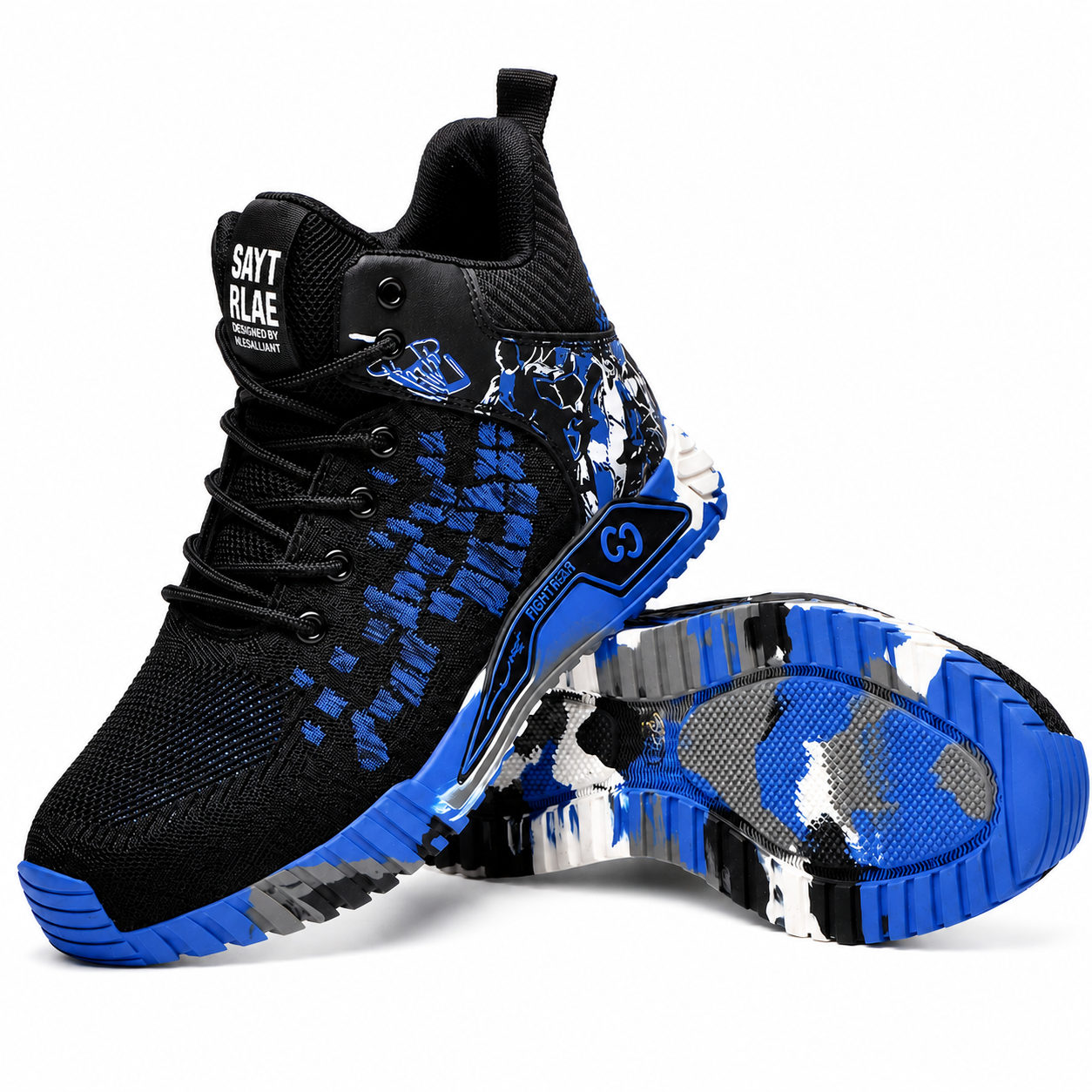 XQJ Men's Steel Toe Work Safety Boots, Blue photo 7