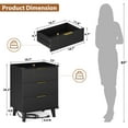 thumbnail image 4 of Laintene 3-Piece Boho Bedroom Set - 6-Drawer Dresser & 2 Nightstands with 3 Drawers & USB Charging, Fluted Wooden Storage, Modern Dresser & Nightstand Combo, Black, 4 of 12