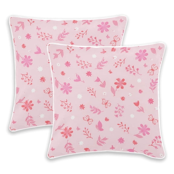 2 Pack Pillow Covers Florals Printed Decorative Pillow Case with Hidden Zipper, (No Pillow Insert)