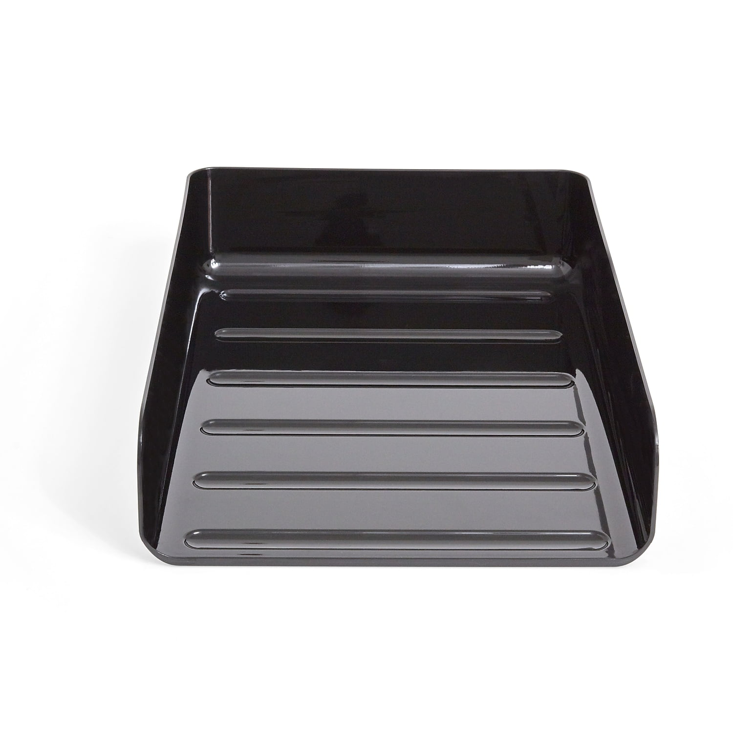 TRU RED Front Load Stackable Plastic Letter Tray Blk TR55331
