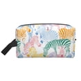 thumbnail image 2 of Uemuo Zebra Colourful Pattern Portable Toiletry Bags with Handle, Waterproof travel Make up Bags for Women, Large Capacity Travel Cosmetic Bags, 2 of 9