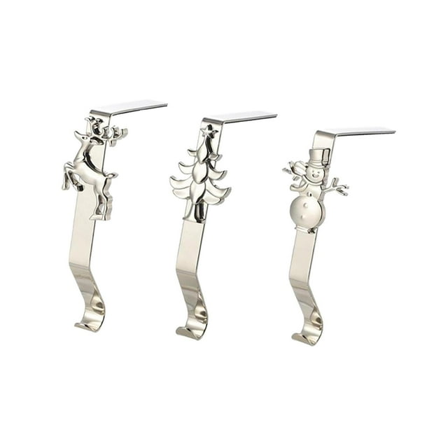 Abbracc 3 Pcs Crochet de Cheminée Support de Bas de Noël Ornement de Fête B