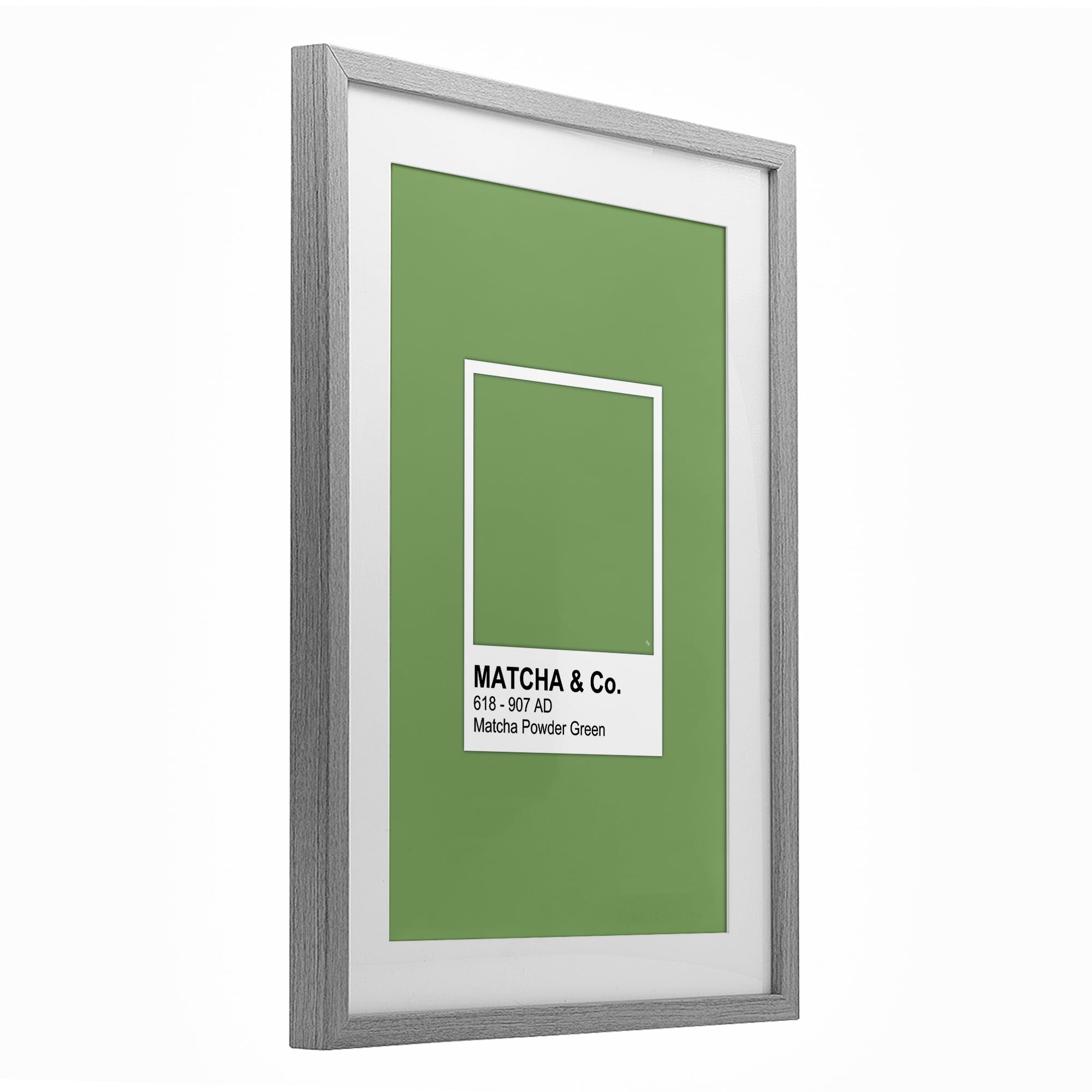 Stupell Industries Matcha Powder Green Shade Gray Framed Print Under Glass, design by Martina Pavlova
