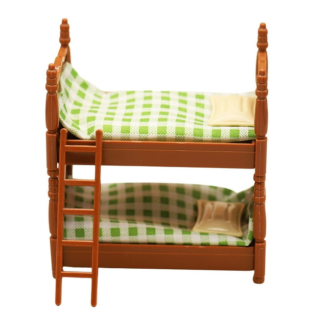 Wweixi pour Lit Superposé de Maison de Poupée Exquis avec Oreillers Matelas Mignon Modèle de Lit Double