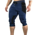 thumbnail image 3 of Generic Men's Cotton Casual Shorts 3/4 Jogger Capri Pants Breathable Below Knee Short Pants with Three Pockets, 3 of 4