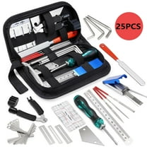 25/72-Piece Guitar Maintenance Tool Kit With Carry Case, Professional Luthier Tools For Guitar Setup & Repair, Includes String Action Ruler, Files, Pins - Ideal For Musicians