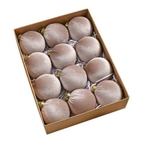 Hvmvliv 12-Count Velvet Flocked Christmas Ball Ornaments 3.15 Inch Plastic Xmas Tree Decor Holiday Hanging Decorations Pink