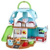 Timber Tots: Care Center - 9pc Medical toy Playset, Fox Animal Figurine, Open & Real X-Ray Room & Operating Table, Pop-Up Feature, Kids-Toddler 18Mo 