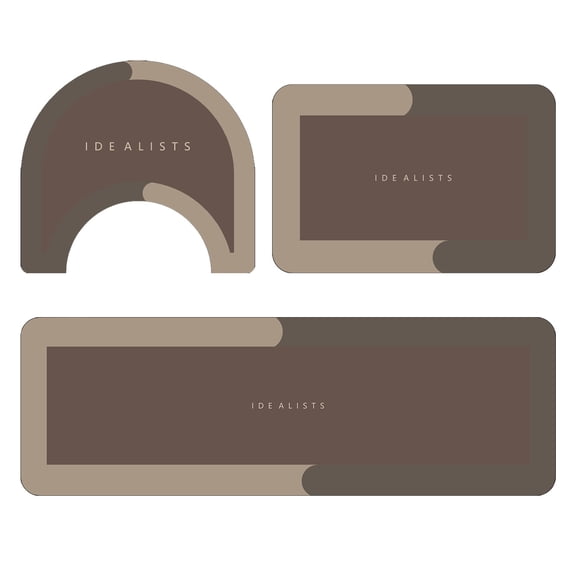 Brown Bathroom Rug Set 3-Piece Brown Bathroom Rug Set, Quick Dry Diatomaceous Earth Toilet Rug with Non-Slip Back, Absorbent Shower Mat, Contour Bath Mat, Machine Washable for Bathroom Floor