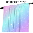 thumbnail image 3 of Rainbow Curtains 52Wx84H Inch Rod Pocket Kids Pastel Cute Colorful Cartoon Sky Shiny Stars Art Printed Girls Princess Women Living Room Bedroom Window Drapes Treatment Fabric 2 Panels, 3 of 4