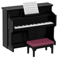 thumbnail image 1 of 1 Set Mini Upright Piano and Piano Stool Scene Shooting Props Mini House Decor, 1 of 4