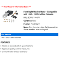 thumbnail image 2 of Front Right Window Motor - Compatible with 1992 - 2002 Cadillac Eldorado 1993 1994 1995 1996 1997 1998 1999 2000 2001, 2 of 2