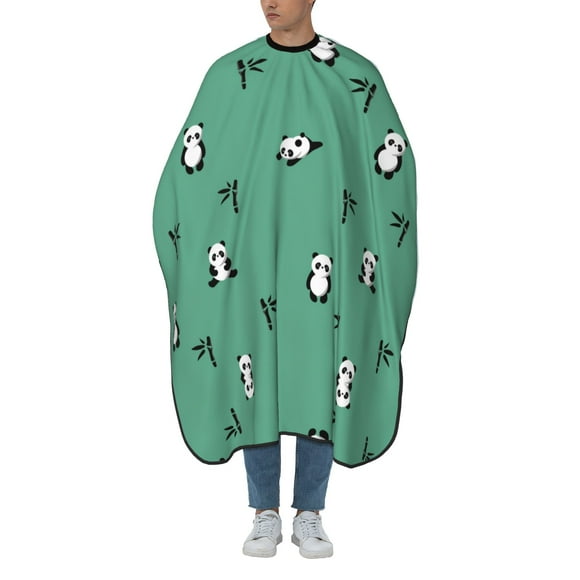 ZICANCN Hair Cutting Cape for Adults-Cute Pandas Green Cape Salon Barber Cape for Hair Stylist Shampoo Capes Waterproof , 55x66 Inch