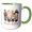 Green/White, variant on 3drose, Creeping It Cozy. Jack-o-lantern, Teddy Bear, Magic Globe Funny Art, 15oz Mug