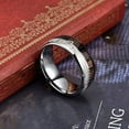 thumbnail image 3 of Wedding Ring Men Women 8mm Silver Tungsten Wedding Band Arrow Antler & Wood, 3 of 7