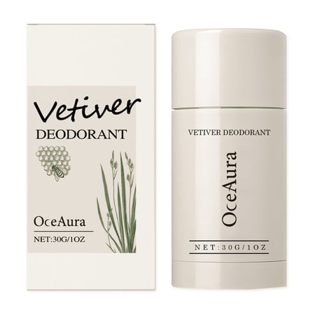 OceAura Vetiver Deodorant Stick, Natural Fragrance Gentle Clean Deodorant Refreshing Easy To Apply Balm