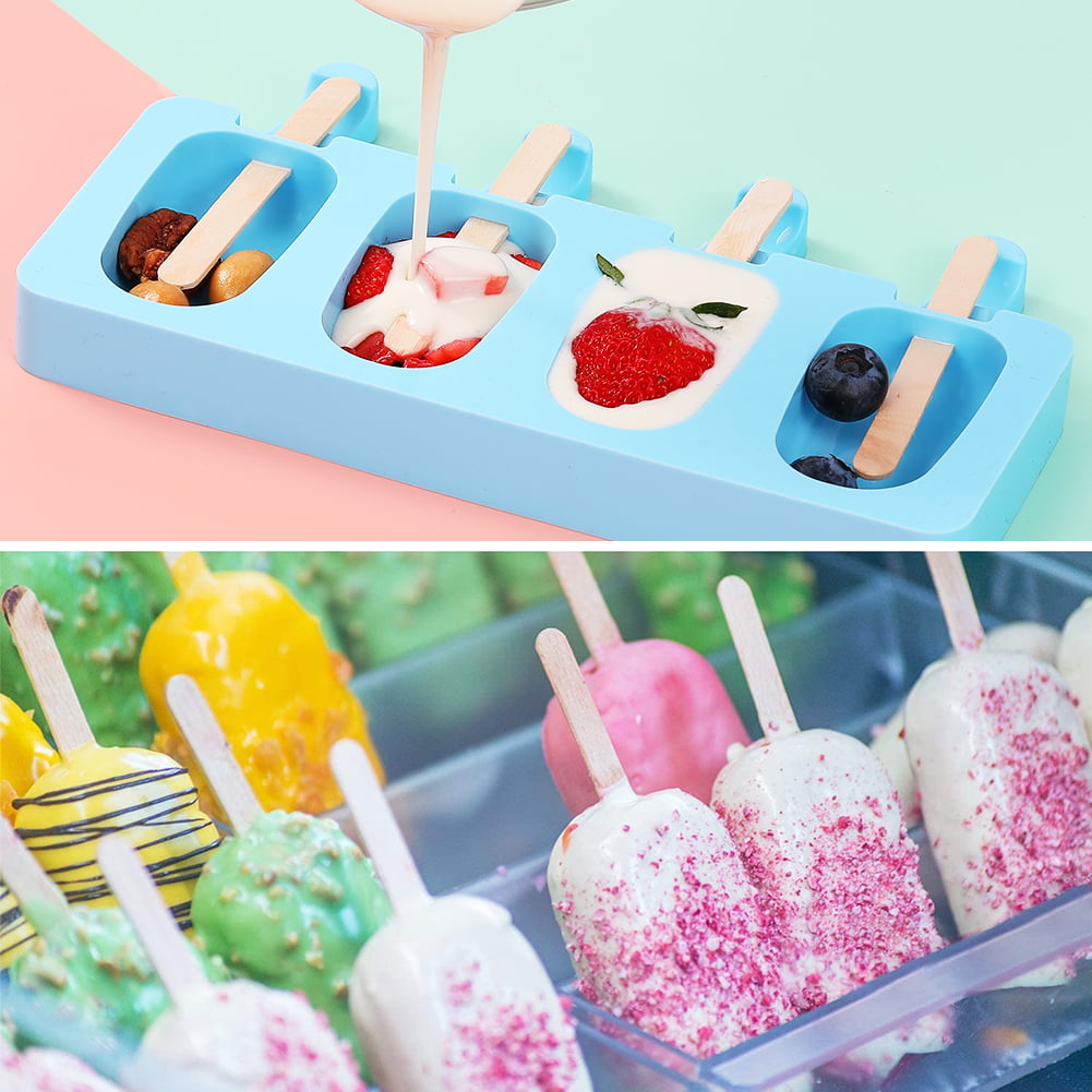 18 Pack Popsicle Ice Cream Pop Molds Maker BPA Free Reusable Ice Cream DIY  Molds Holders With Tray & Sticks Frozen Popsicle Molds Fun for Kids and  Adults Great Gift for Party 