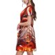 thumbnail image 2 of Disketp Red Leaf Flame Fox para Vestido de Manga Corta para Mujeres, Vestidos de Verano para Mujeres, Casual y Holgado para la Playa, 2 of 6