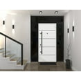 thumbnail image 5 of Front Exterior Prehung Steel Door / Deux 6683 Natural Oak / 2 Side and Top Exterior Window Sidelite / Entry Metal Modern Painted W14+36+14" x H80+16" Left hand Inswing, 5 of 5
