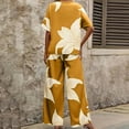 thumbnail image 4 of Neewe Women's Summer 2 Piece Outfits 2026 Short Sleeve Tops Wide Leg Pant Sets Casual Tracksuit-Yellow L, 4 of 9