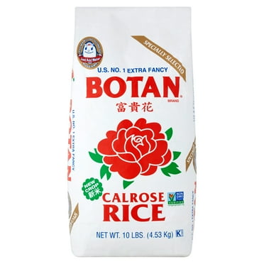 Botan Calrose Rice, Medium Grain, also known as sticky rice, non-GMO,Musenmai (pre-washed), Allergens not contained, 10 lb.