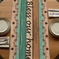 thumbnail image 5 of Table Runners 72 Inches Long Dress Scarves, Western Texas Star Retro Farmhouse Kitchen Table Runner, Coffee Tablerunners, Vintage Farmhouse Brown Teal Wooden 18x72 Inch, 5 of 9