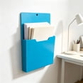 thumbnail image 6 of Sky Blue Magnetic File Holder A4 Wall Hanging Document Organizer Pocket for Fridge Whiteboard Office Storage, 9.45x12.6 In, 6 of 7
