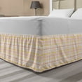 thumbnail image 1 of Abstract Bed Skirt, Continuous Print of Overlapping Streaks Basic Design, Elastic Bedskirt Dust Ruffle Wrap Around for Bedding Decor, 4 Sizes, Yellow Peach, by Ambesonne, 1 of 2