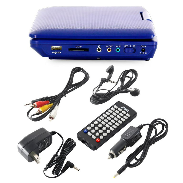 PYLE PDV71BL - 7'' Portable CD/DVD Player, Built-in Rechargeable
