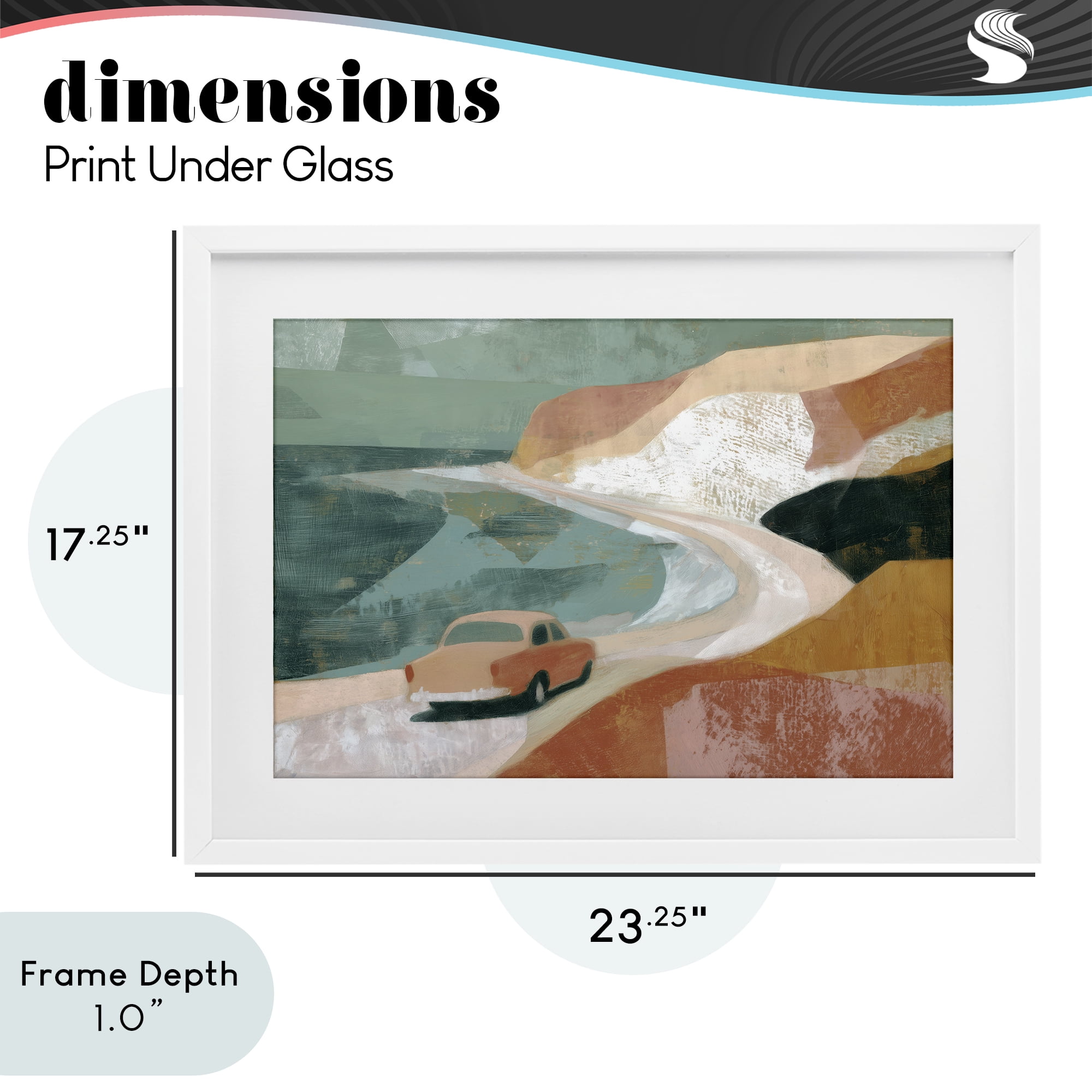 Stupell Industries Classic Car on Coastal Highway White Framed Print Under Glass, design by Chromatic Storm Studio
