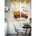 thumbnail image 4 of Sunflower Truck Sheer Curtains 72 Inch Length 2 Panels Set Window Treatments, Yellow Floral Summer Botanical Elegant Pastoral Rod Pocket Semi Curtains for Living Room/Bedroom/Kitchen, 104"W x 72"L, 4 of 7