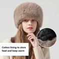 thumbnail image 4 of Prolriy Winter Hats for Women Fuzzy Bucket Hat Warm Winter Hat Furry Plush Faux Hats Fishing Hat Bucket Hats for Women 2024 Womens Hats Beige, 4 of 9