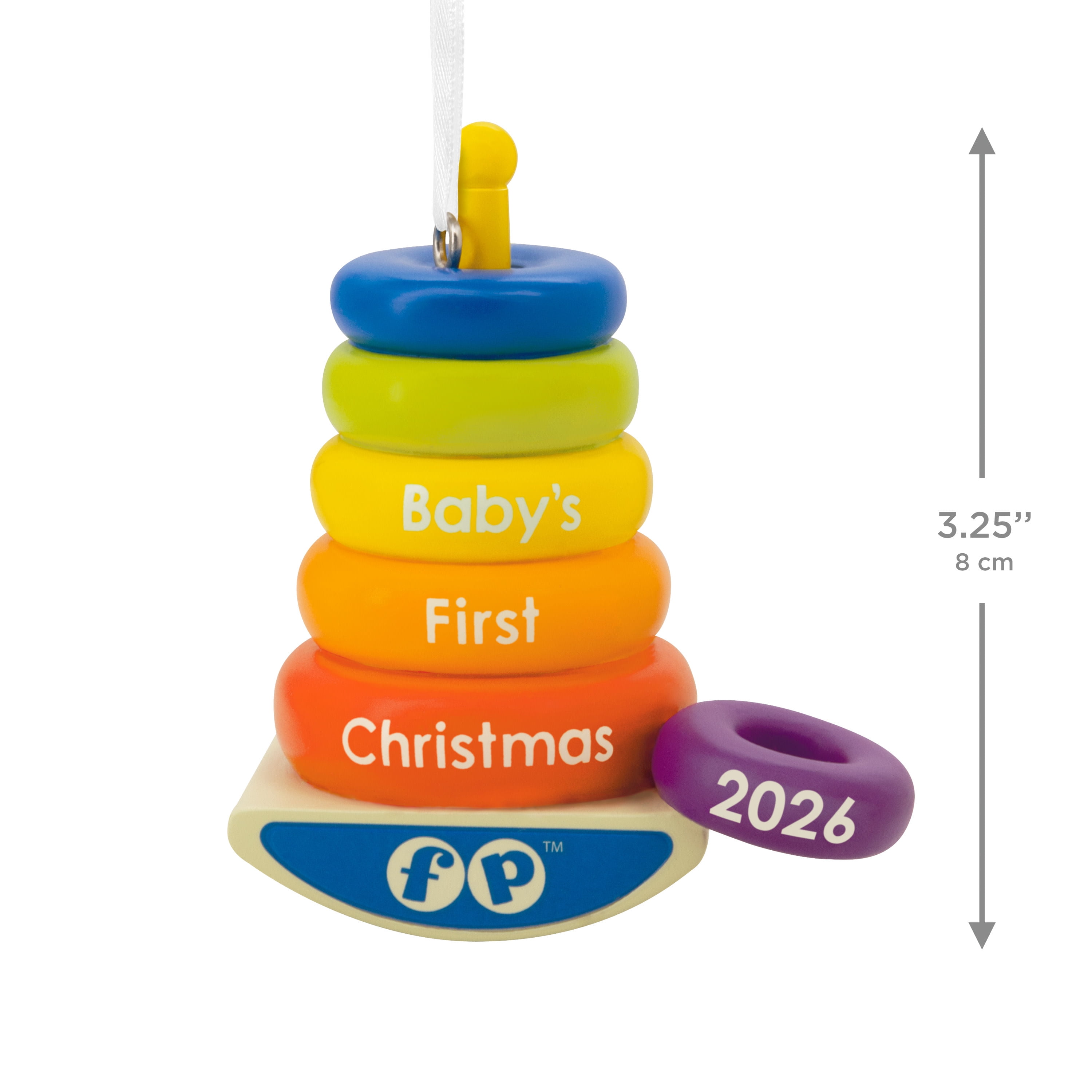 Hallmark Ornament (Fisher-Price Rock-A-Stack Baby's 1st Christmas), 1 Count