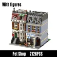 thumbnail image 4 of Blocks Creatoring Expert Pet Book Shop Town Hall Downtown Diner Model Moc Modular Building Blocks Brick Bank Cafe Corner Toys Parisian 230906, 4 of 6