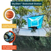 Sportspower BouncePro 14ft Trampoline Meets ASTM Safety Standards, Heavy-Duty Rust-Resistant Steel Frame, UV-Resistant Jump Mat, Safety Net & Basketball Hoop