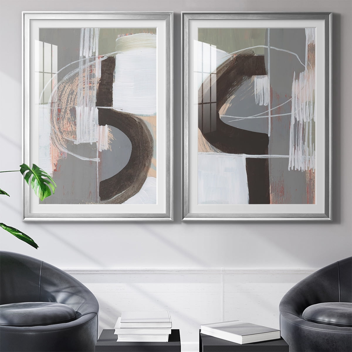 Wexford Home Arching Neutrals III Premium Framed Print, 22.5" x 30.5" - Ready to Hang, Silver (Set of 2)